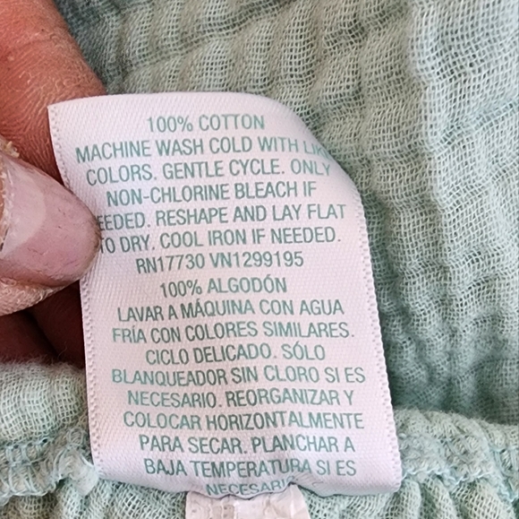 KONA SOL PASTEL GREEN 100% COTTON GAUZE MIDI SUNDRESS COVER-UP DRESS S/M - Picture 4 of 11